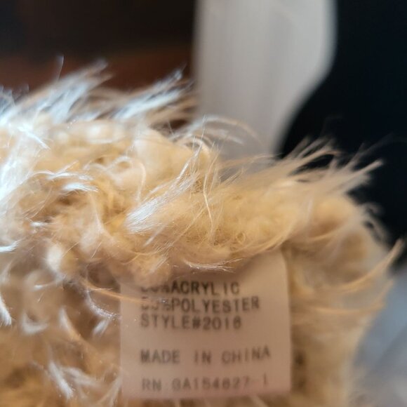 Ivory Chenille Shag Open Sweater Vest L/XL Apres Ski Winter White Cozy Boho - Picture 2 of 8